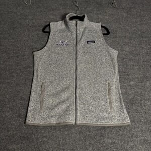 Patagonia Vest Womens Large Birch White Gray Better Sweater Fleece Full Zip
